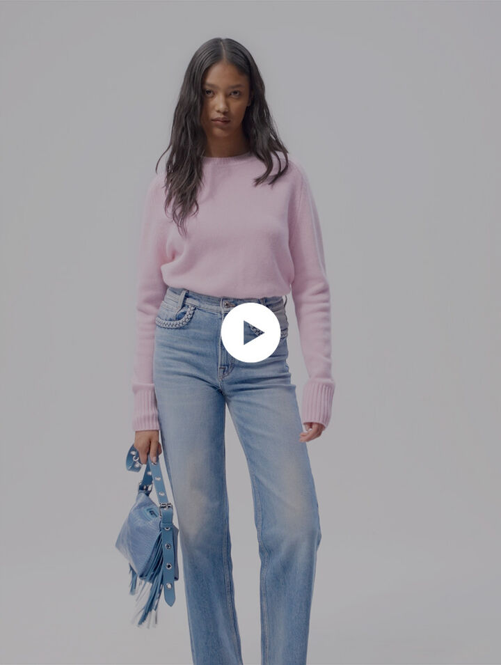 Vaquero recto con detalle trenzado