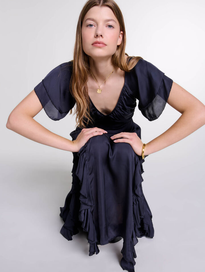 Vestido largo con espalda abierta