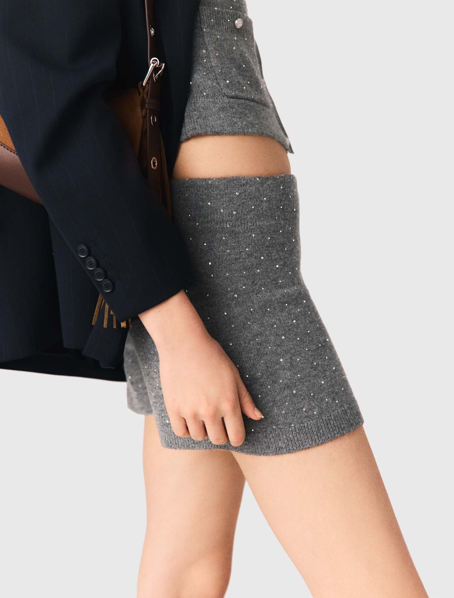 Short de punto con strass