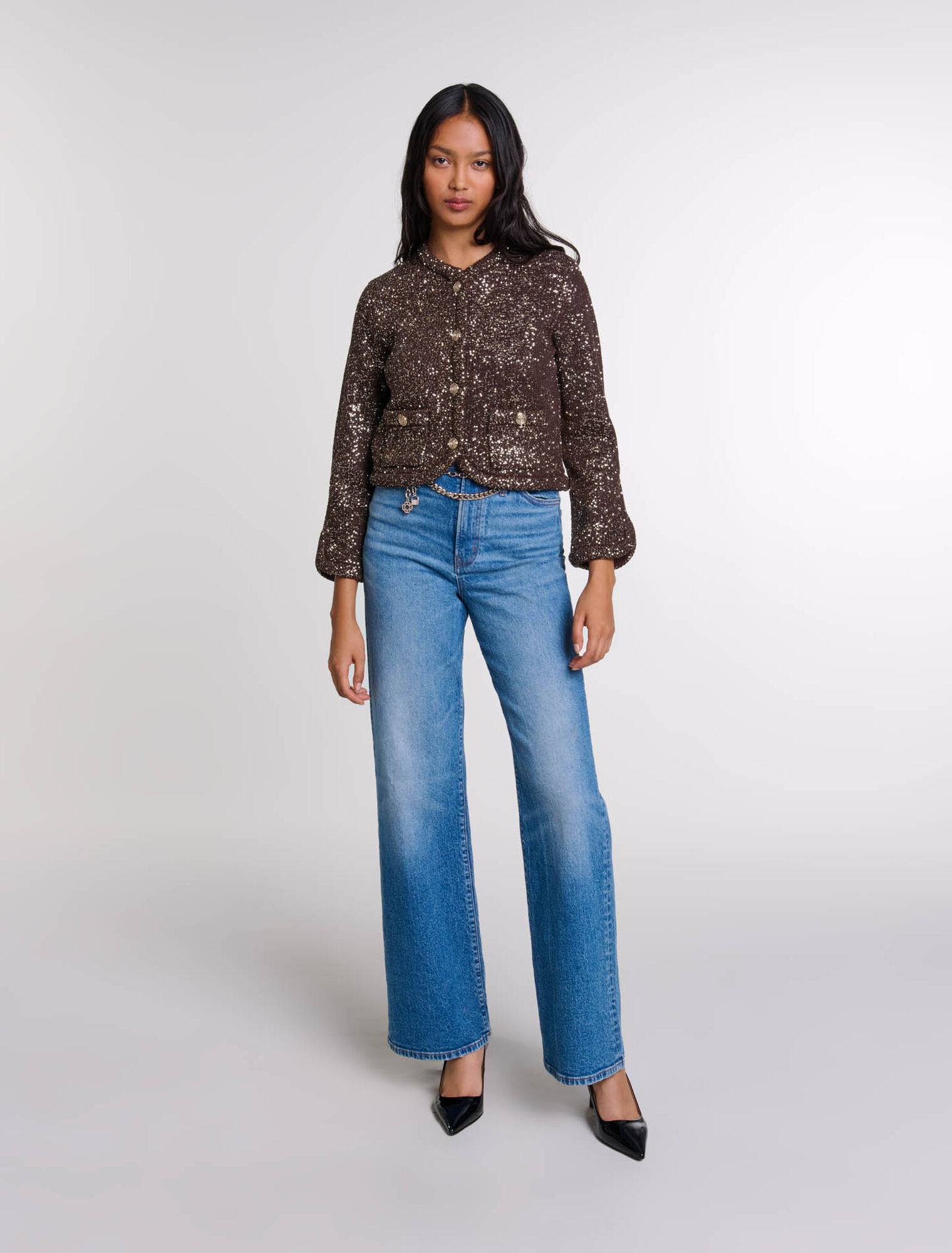 Cárdigan con lentejuelas