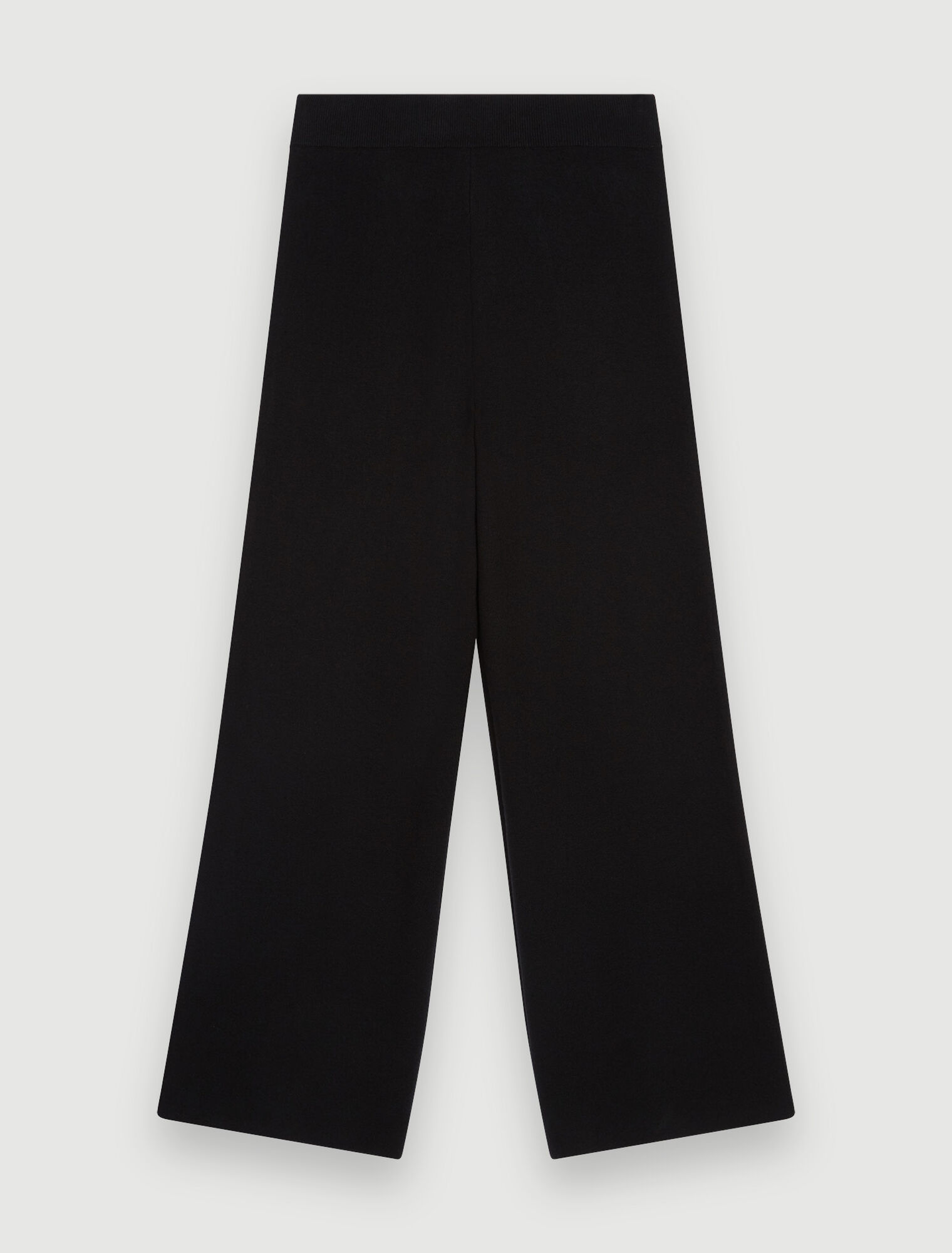 Pantalón de punto negro de pierna ancha