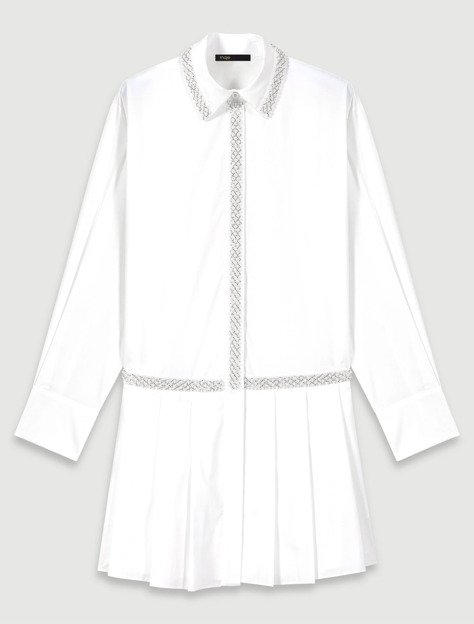 Vestido camisero con pedrería