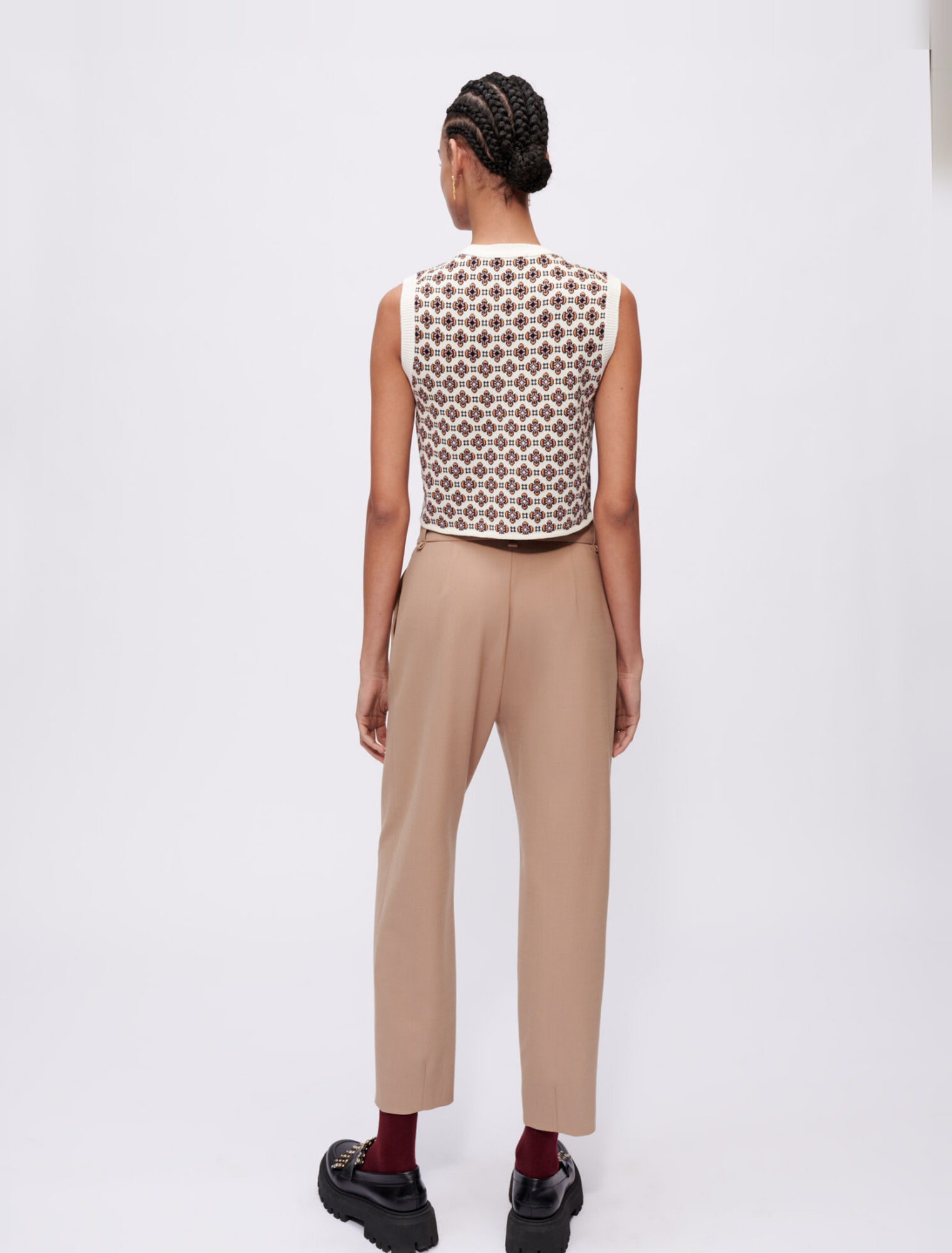 Chaleco en jacquard con contraste
