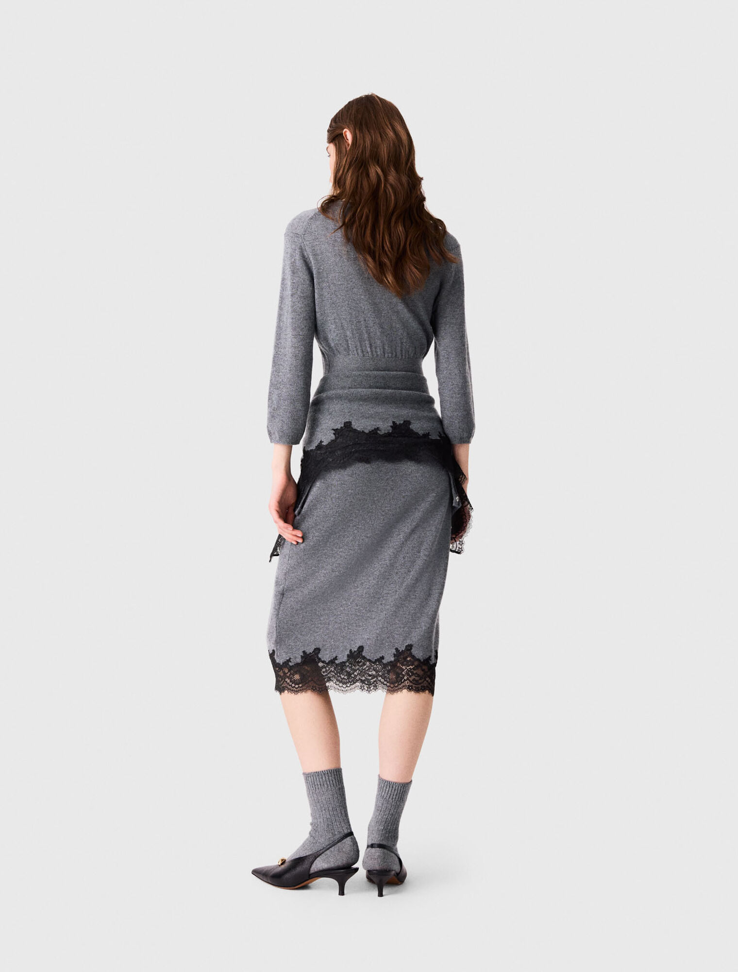 Vestido con panel de encaje