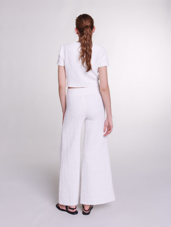 Pantalón ancho de tweed