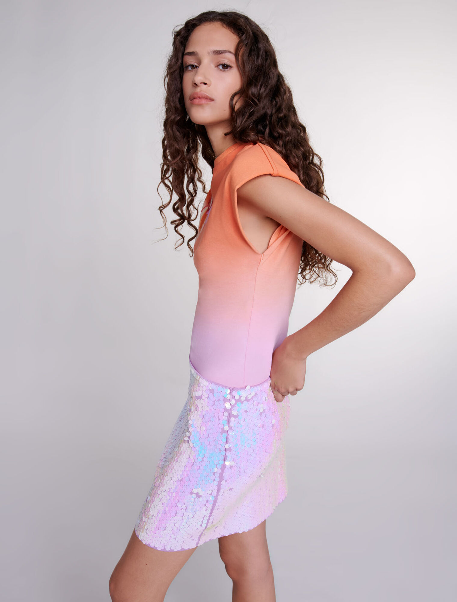Falda de punto con lentejuelas