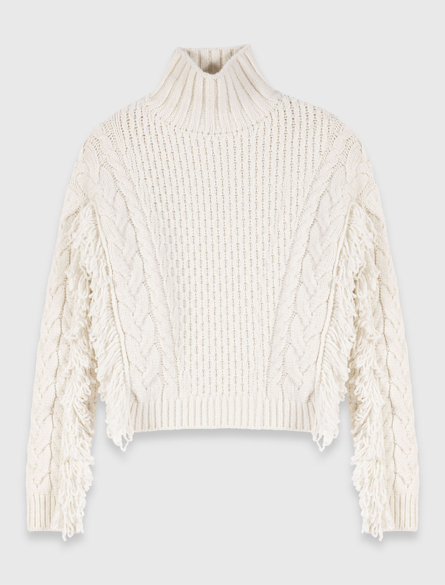 Jersey de mezcla de lana con flecos