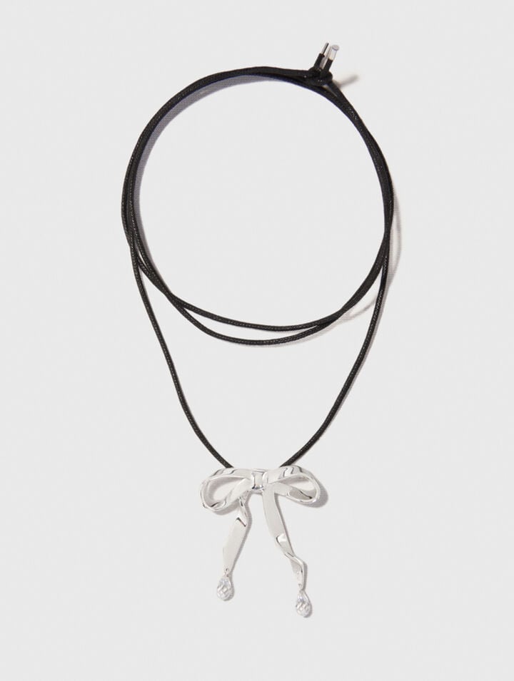 Collar nudo plateado para anudar