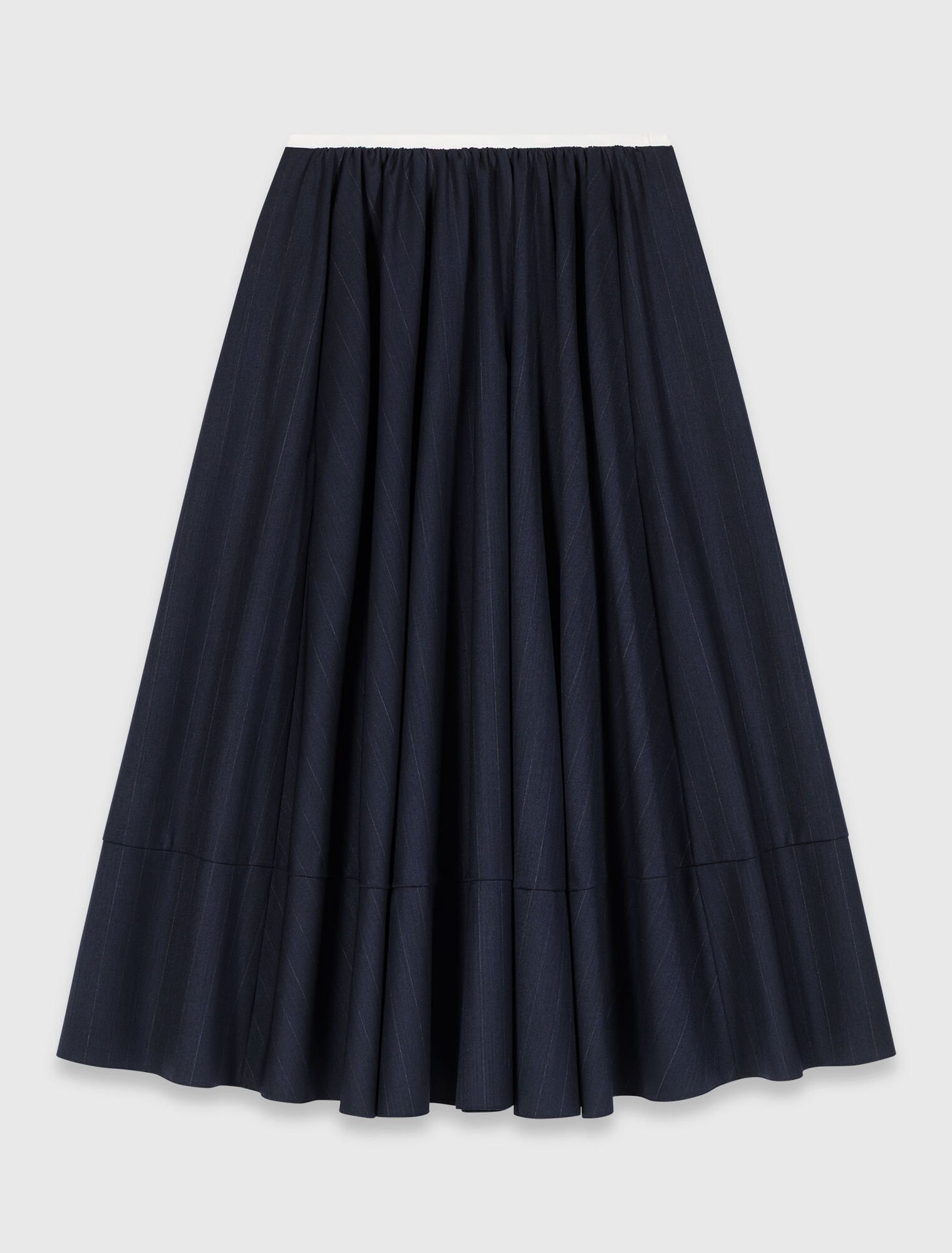 Falda de traje midi de rayas