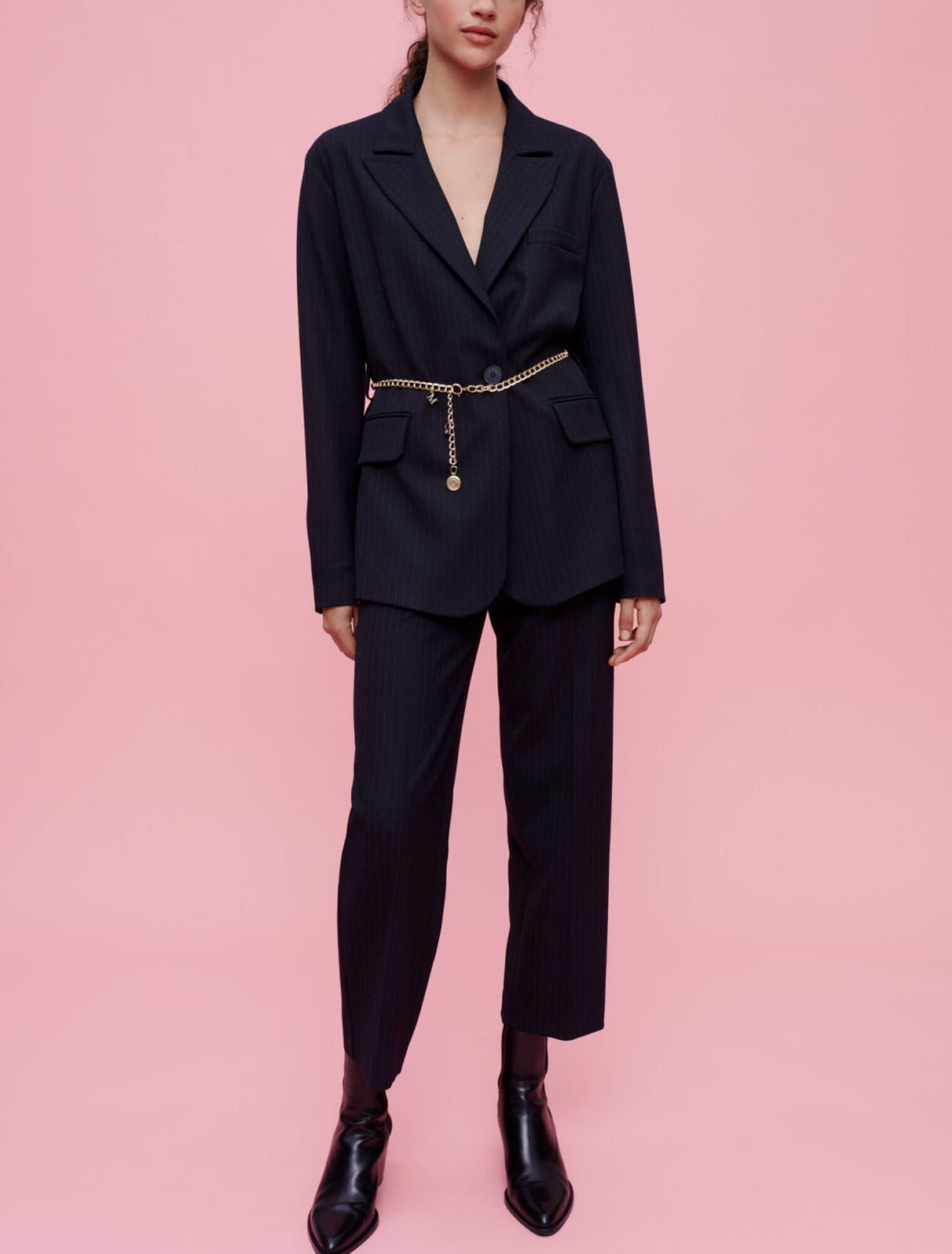 Traje chaqueta rayas tenis