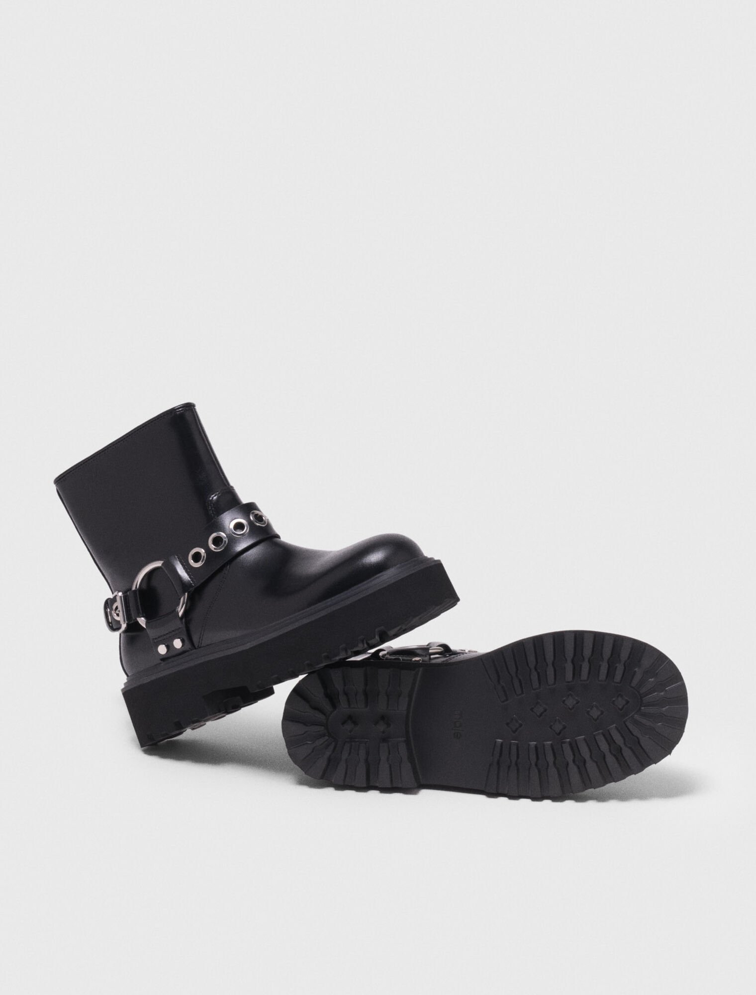 Botín biker de cuero