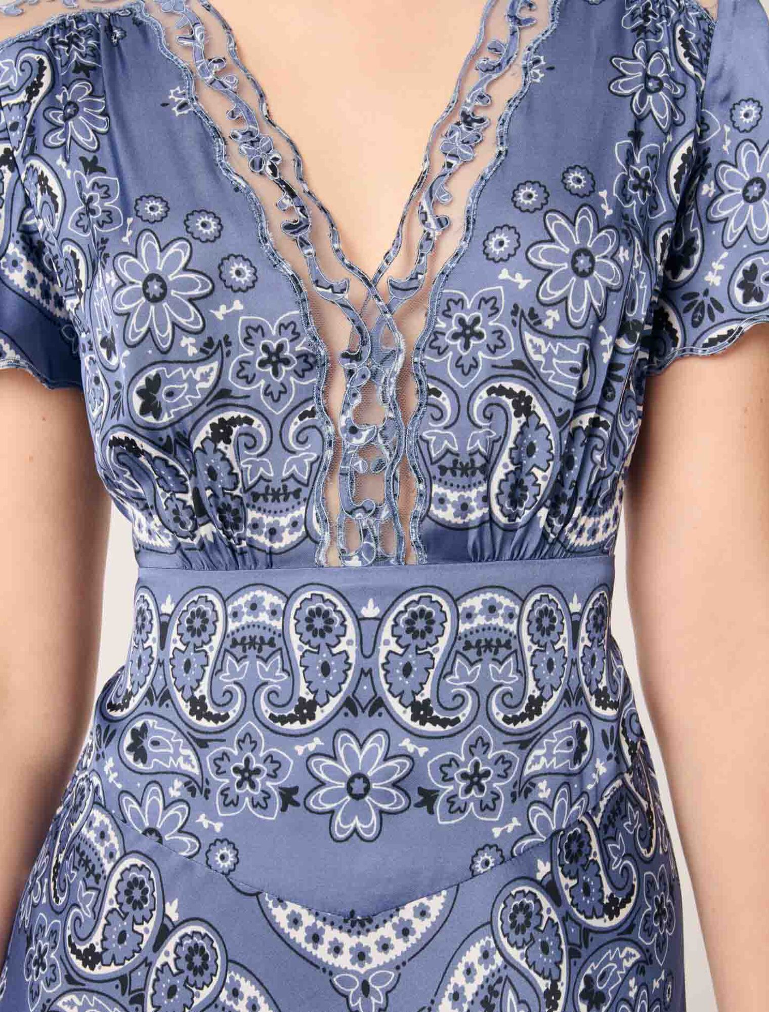 Vestido largo fluido estampado