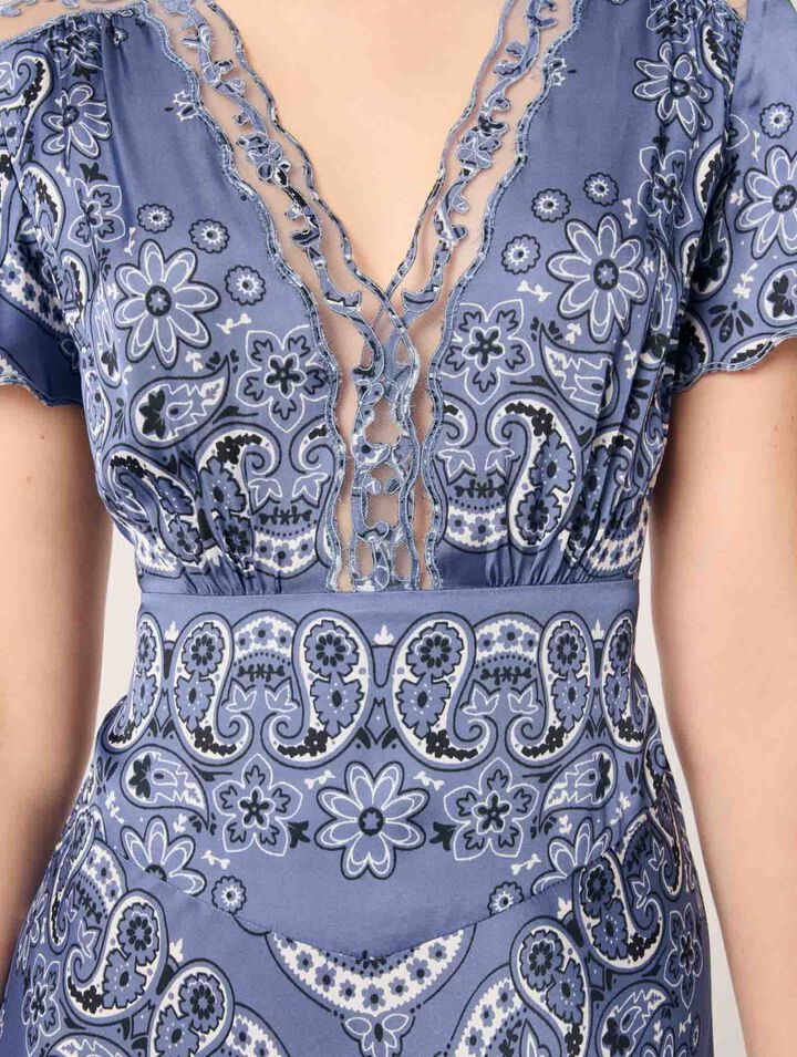 Vestido largo fluido estampado