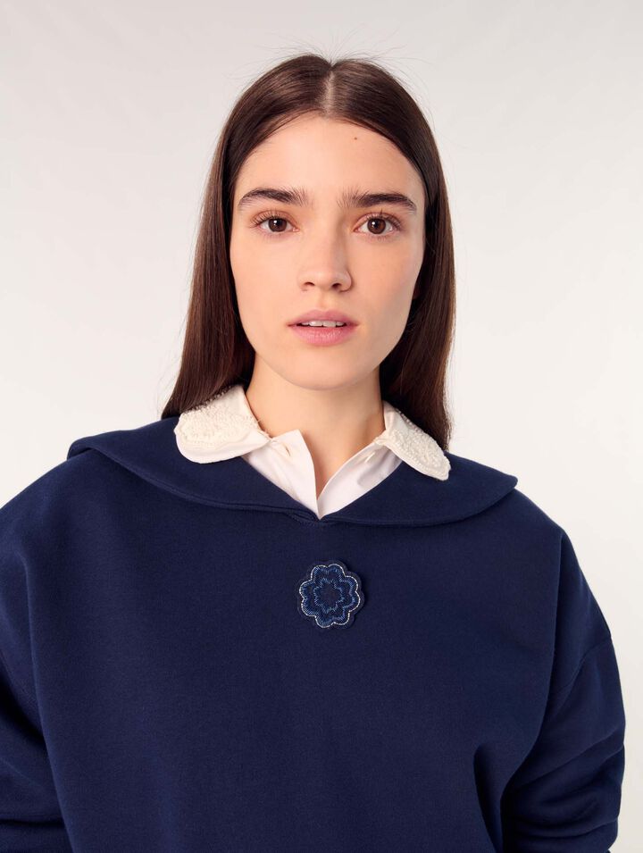 Sudadera corta con bordado