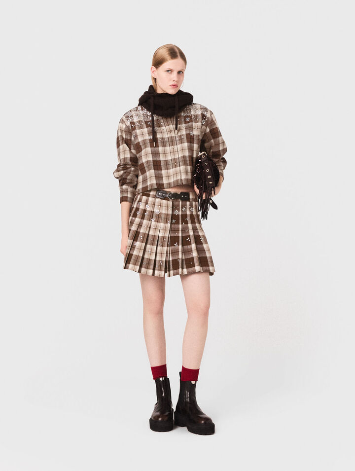 Camisa de cuadros con pedrería