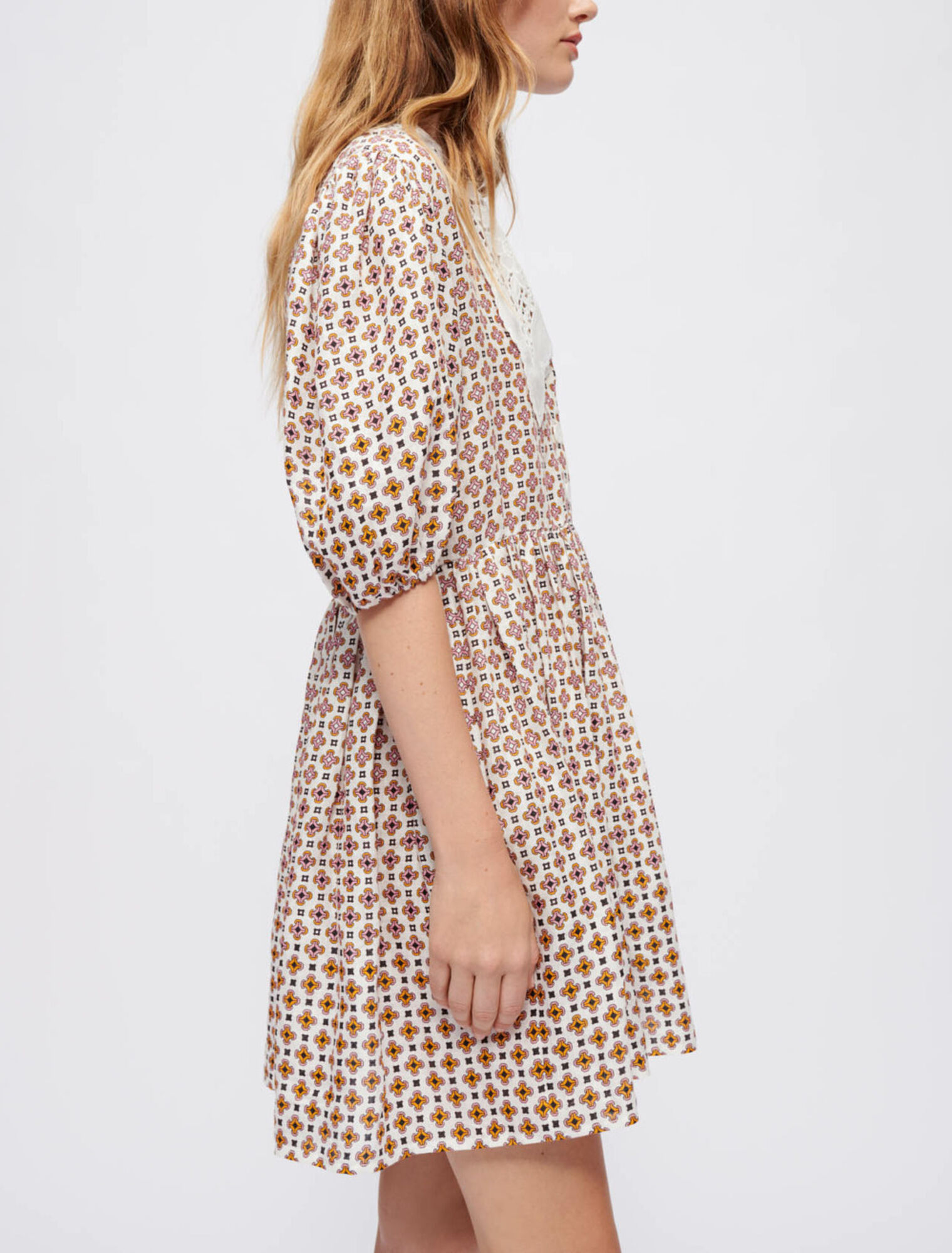 Vestido de lino estampado
