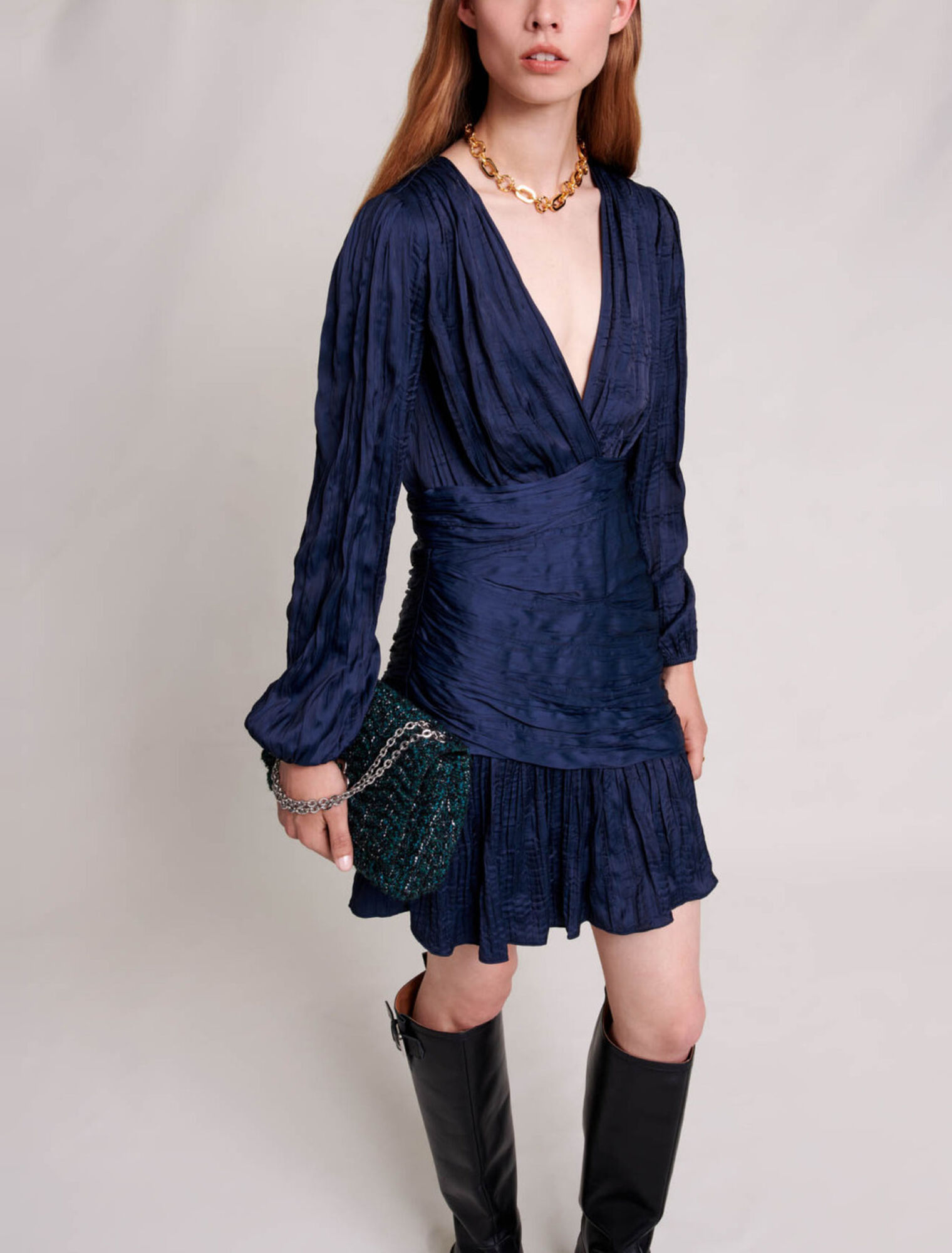 Vestido corto drapeado