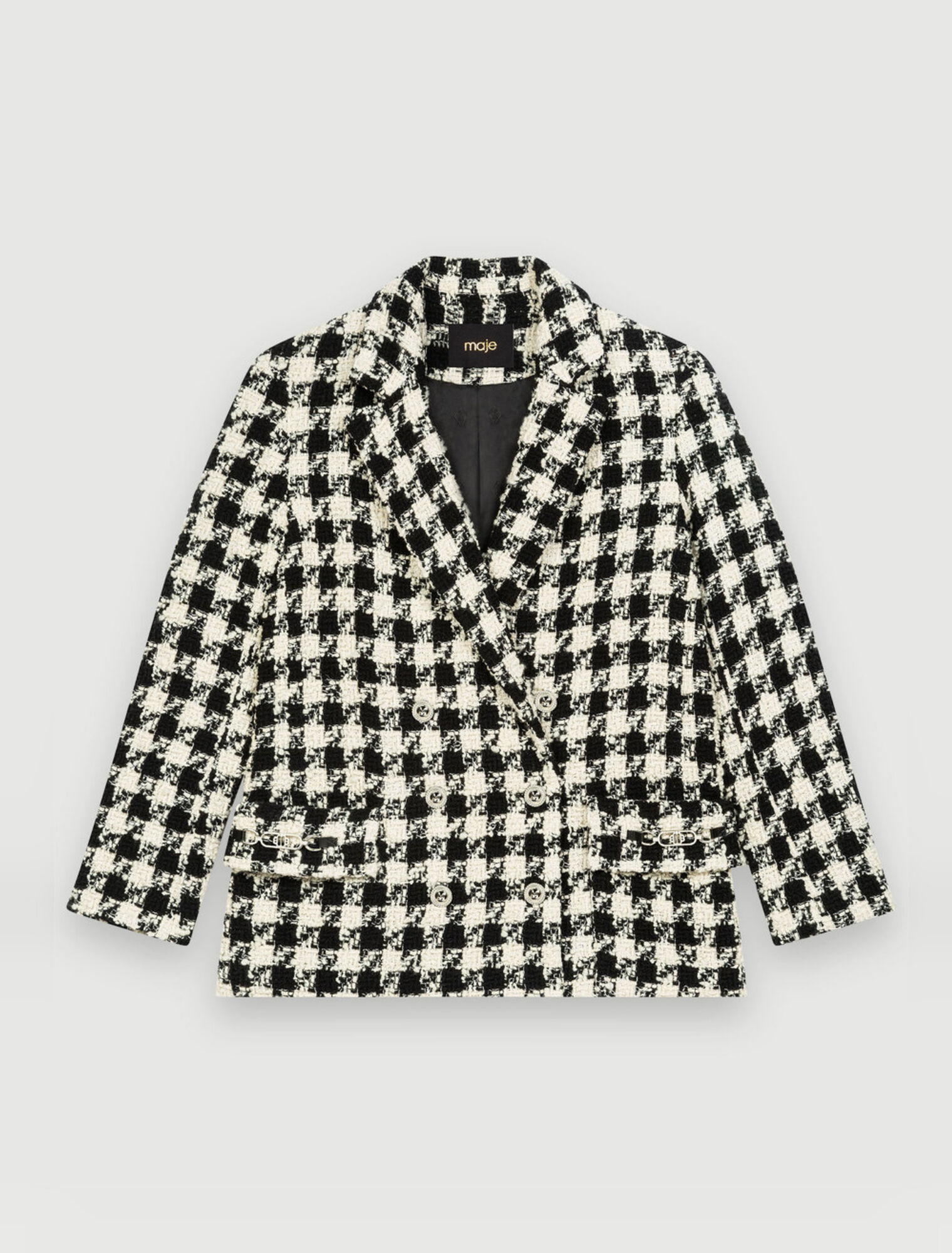 Chaqueta de pata de gallo ancha y gruesa