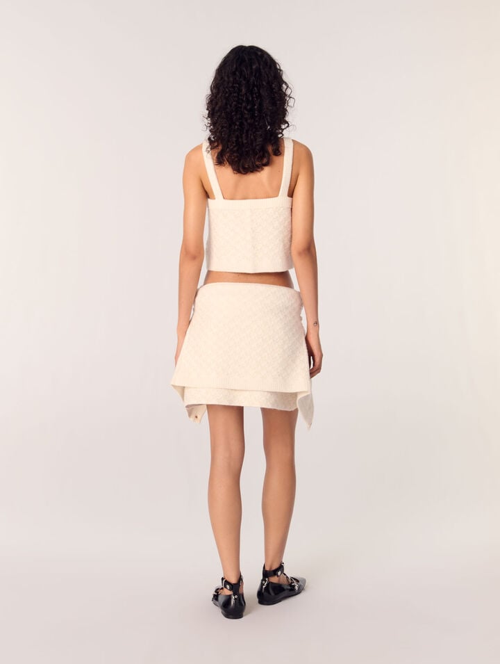 Top corto de punto efecto tweed