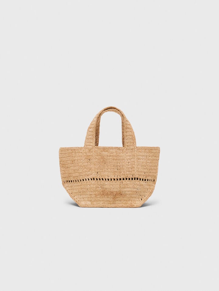 Minibolso cabás en rafia natural