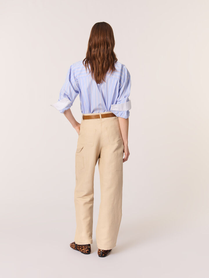 Pantalón de traje de lino y algodón
