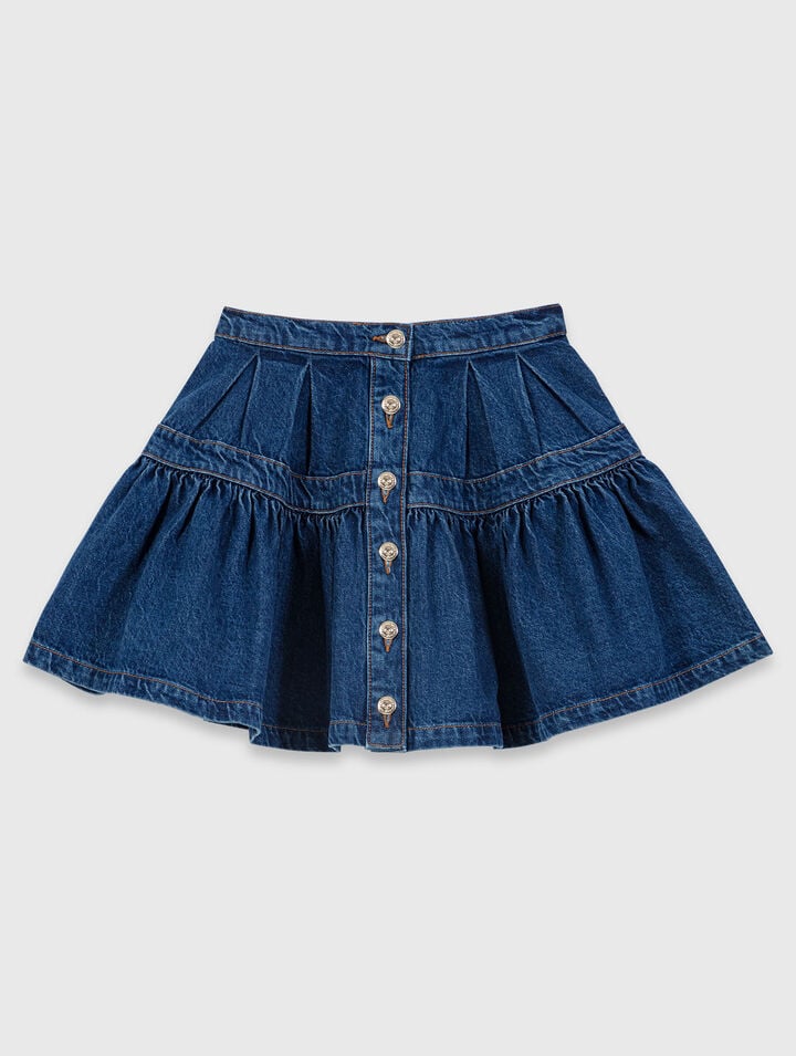 Falda corta en denim