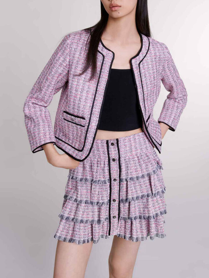 Falda corta de tweed