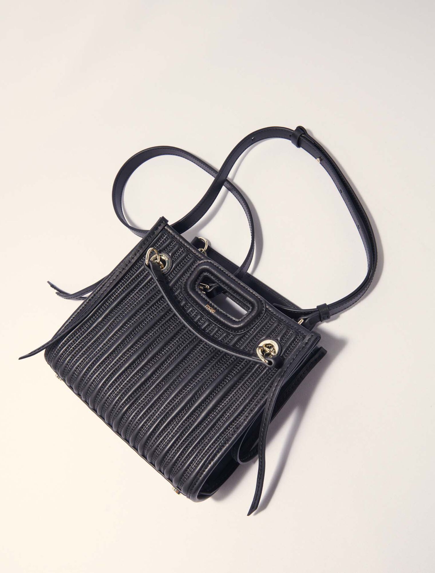 Bolso mini tote de piel acolchado