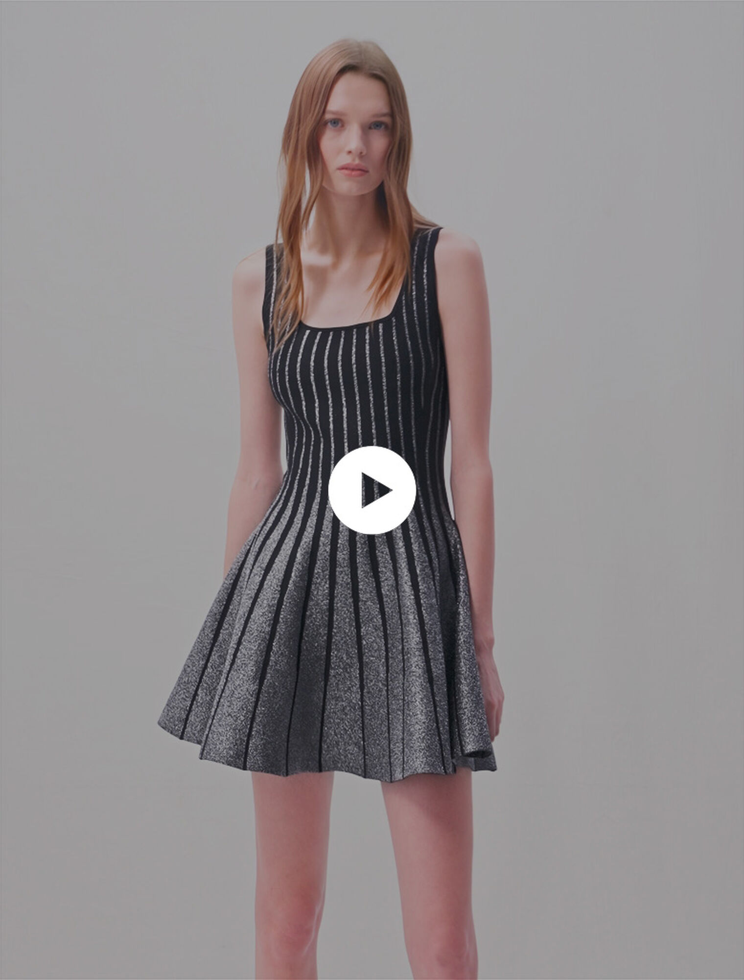 Vestido corto de punto jacquard