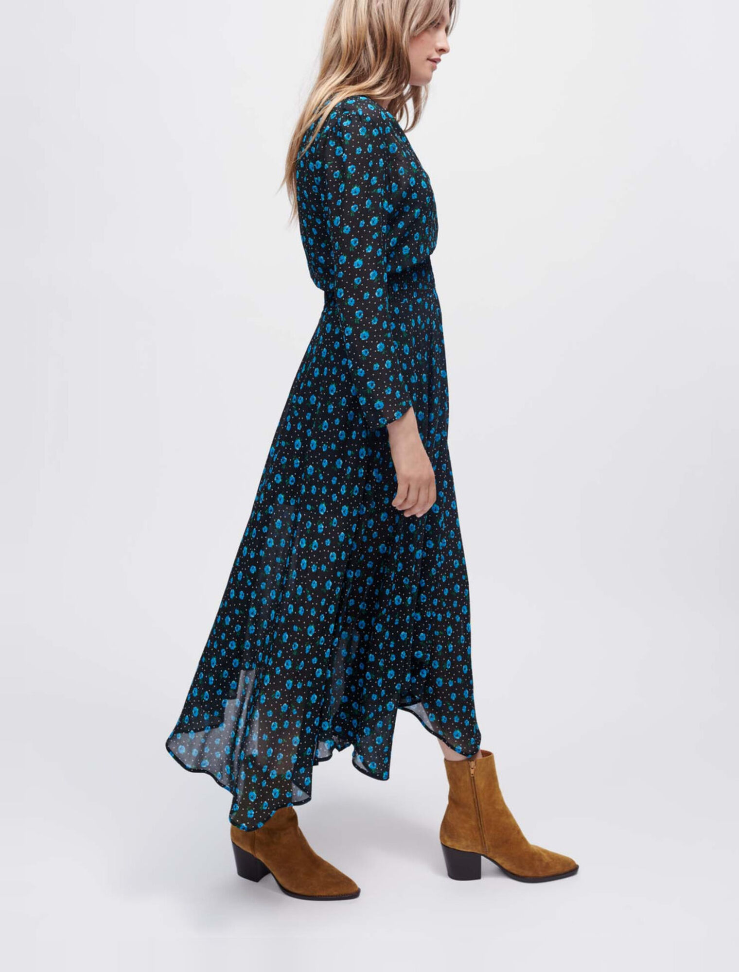 Vestido de gasa con estampado