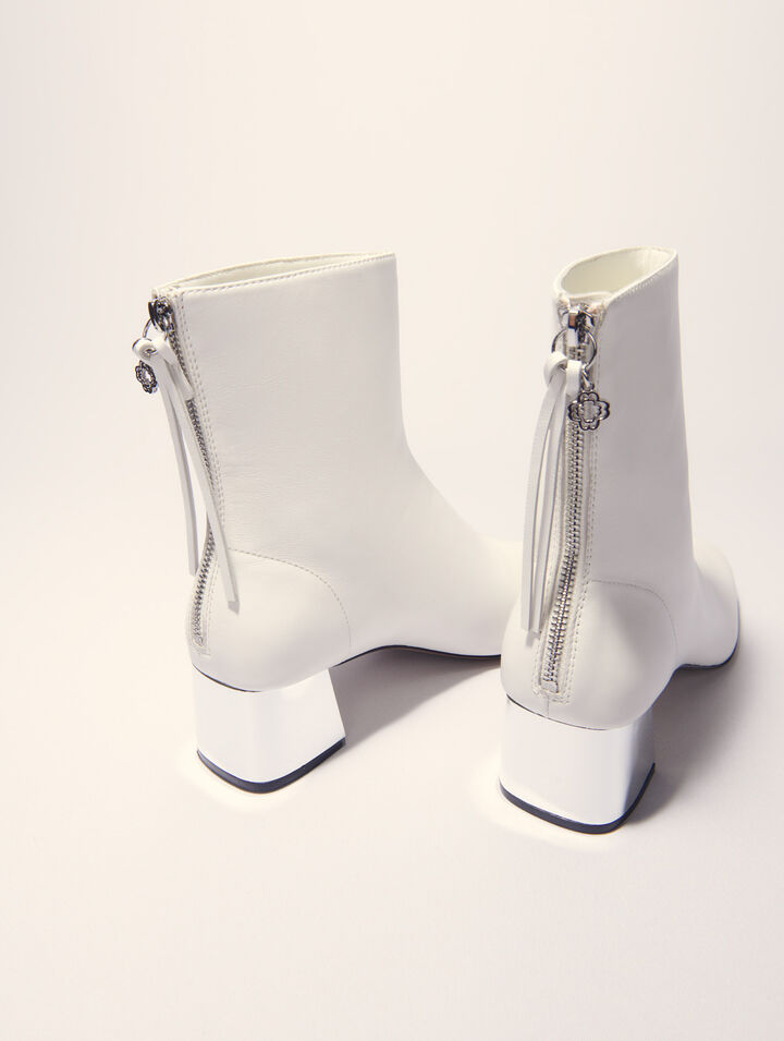 Botines de piel con punta cuadrada