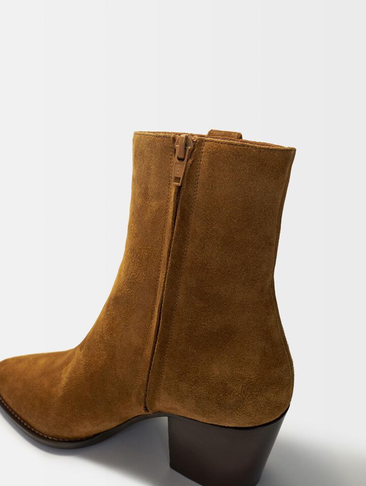 Botas de piel de ante camel