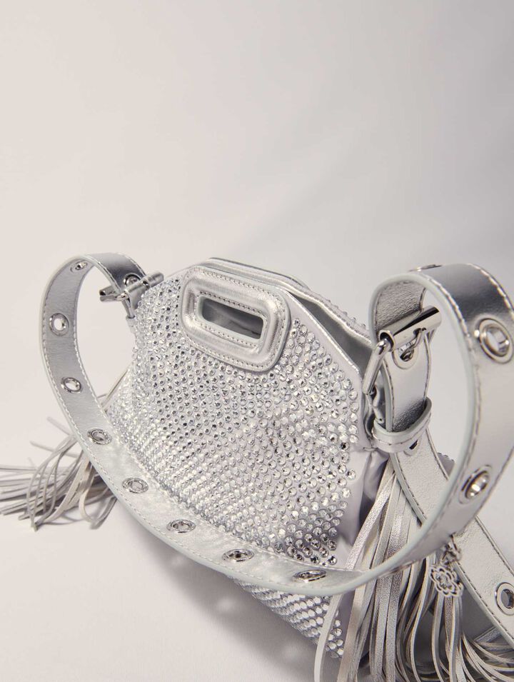 Bolso Miss M Mini metalizado con estrás