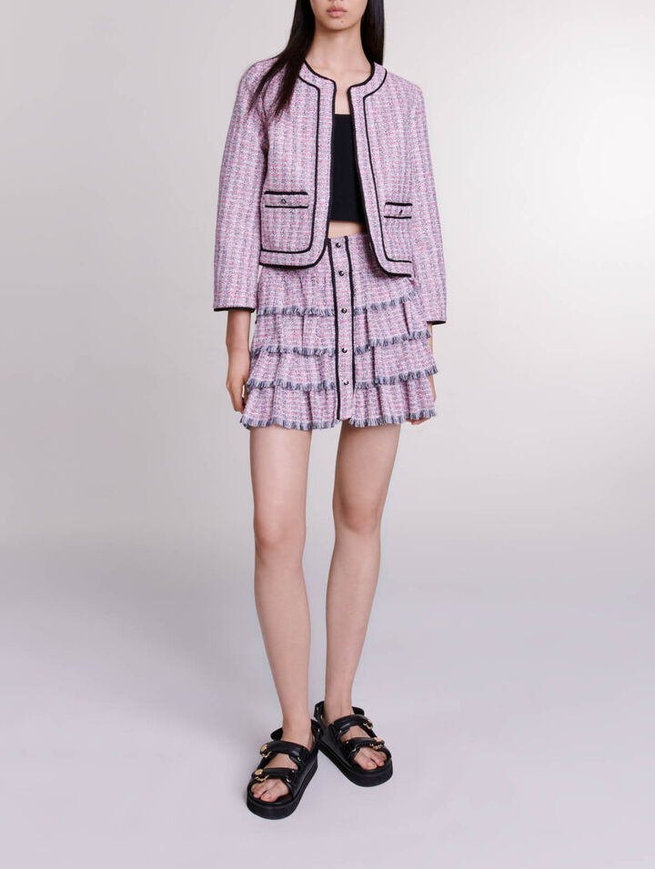 Falda corta de tweed