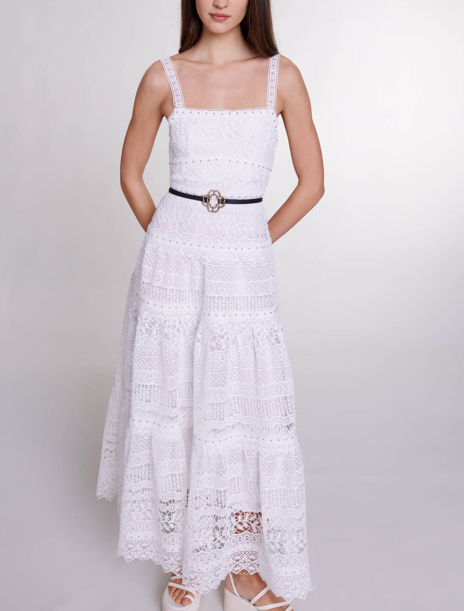 Cinturón con trébol de perlas