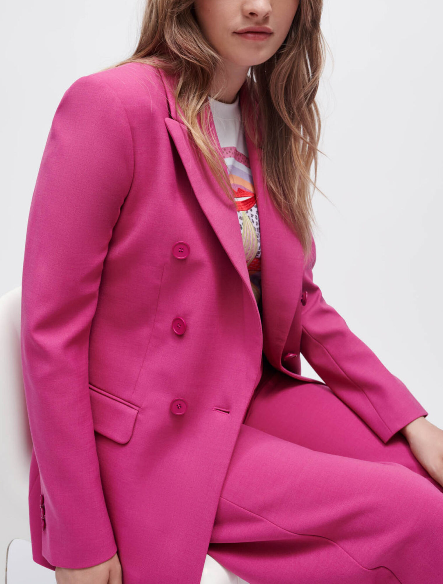 Chaqueta de traje doble botonadura