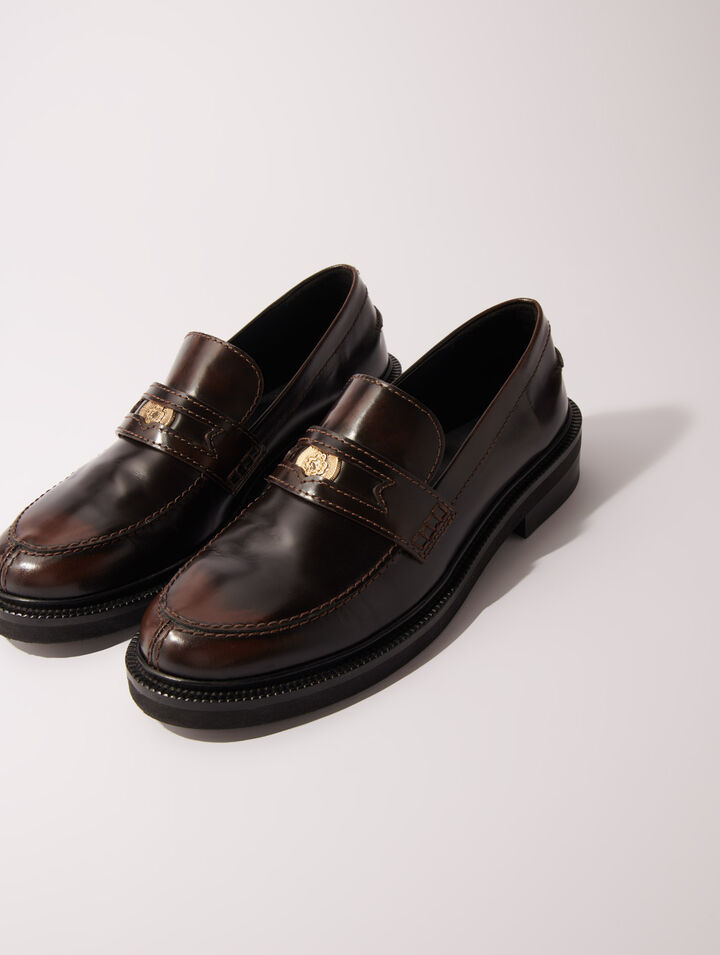 Mocasines de cuero cepillado