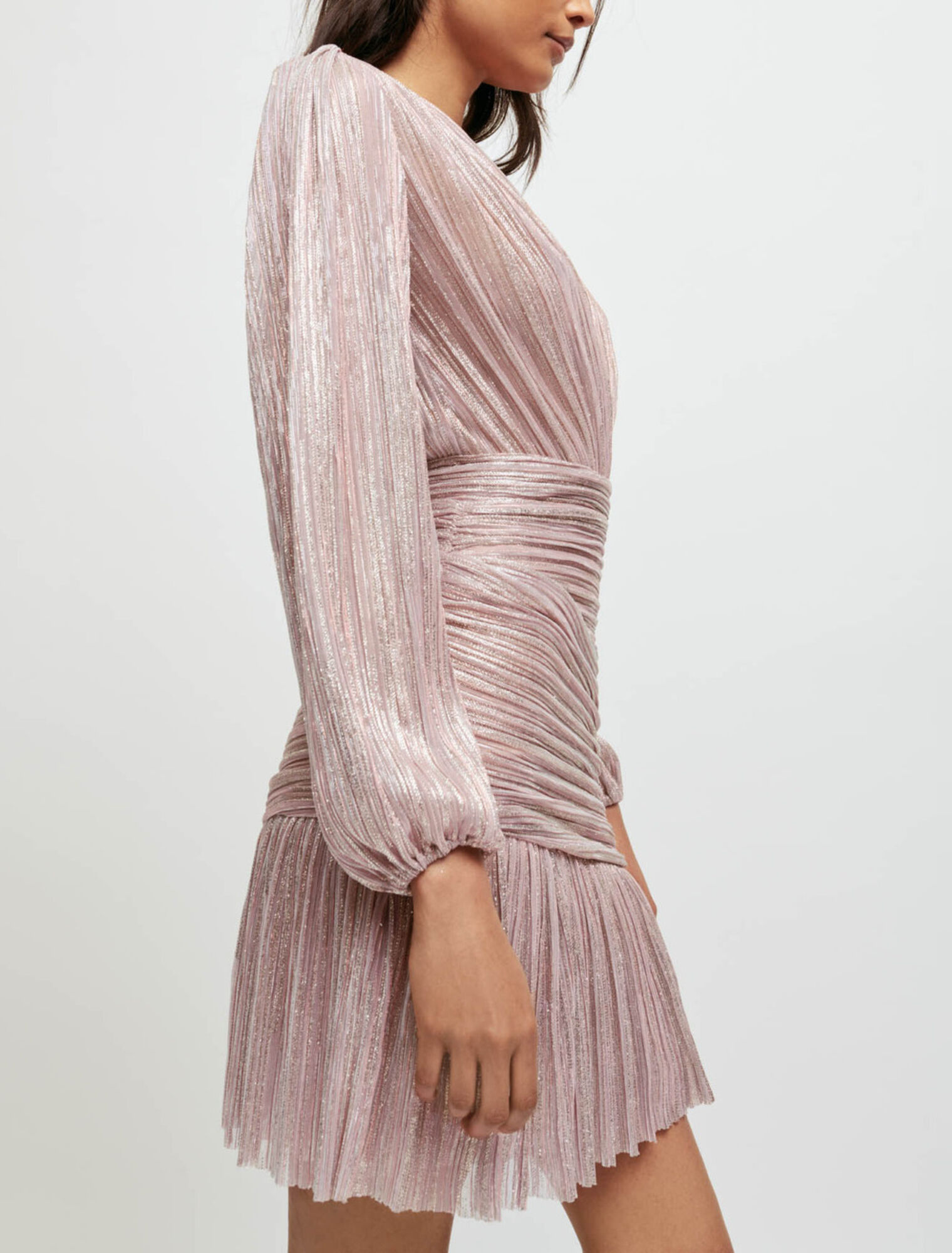 Vestido drapeado de lurex