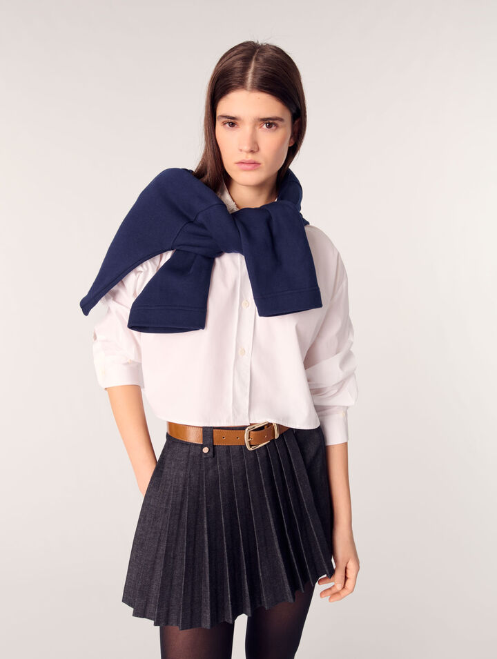 Short trampantojo de denim plisado