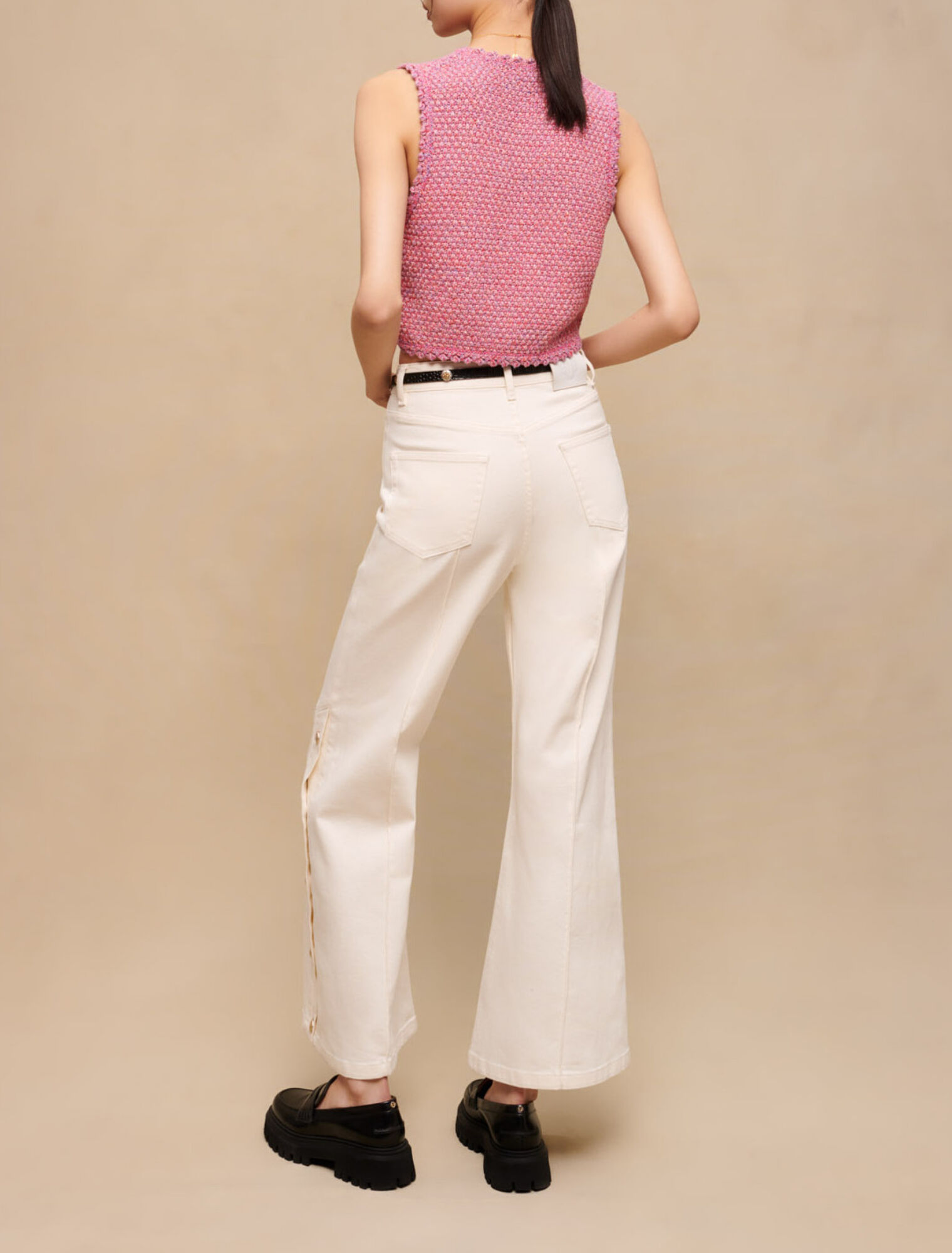 Top corto de tweed