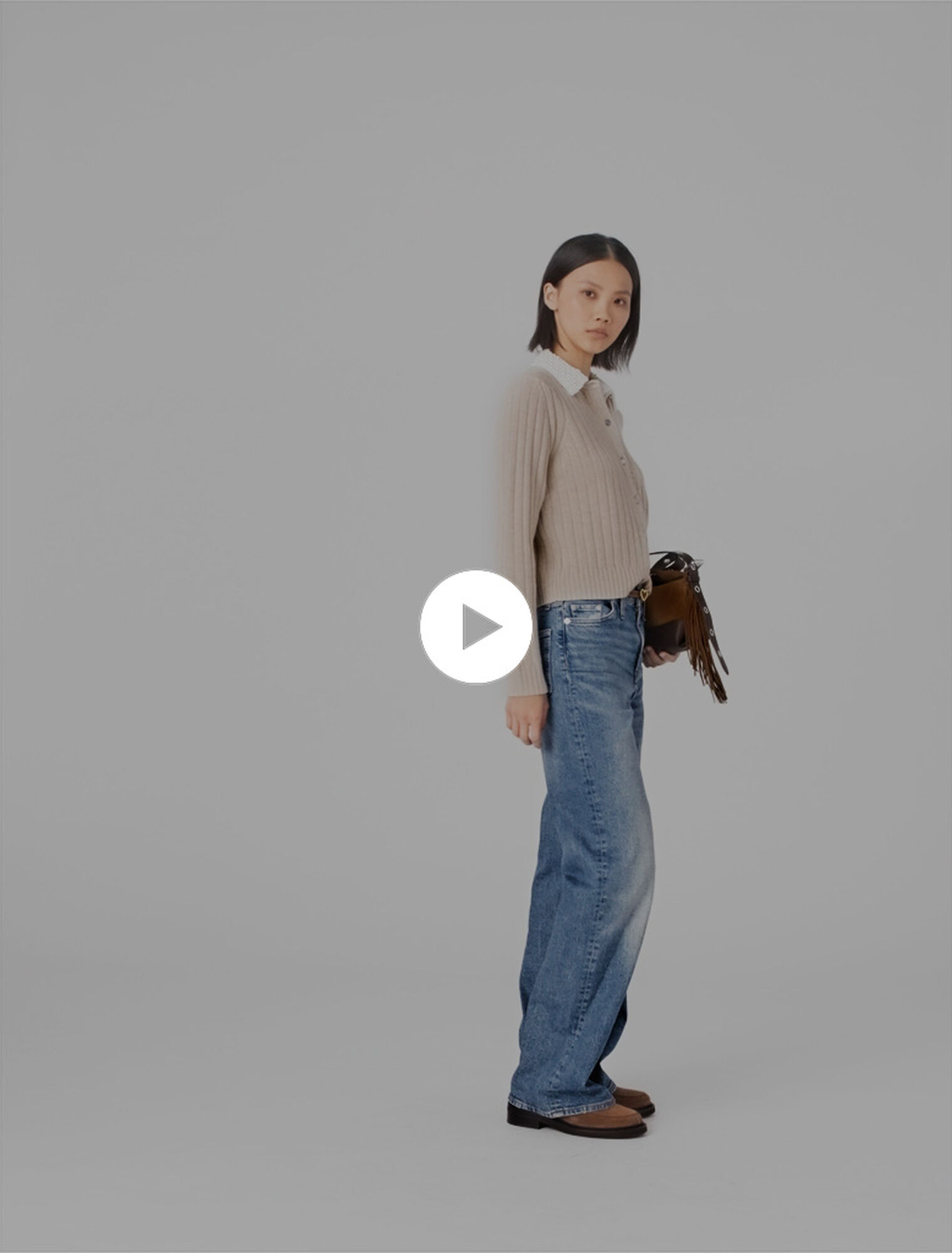 C&aacute;rdigan con cuello perlas quitap&oacute;n