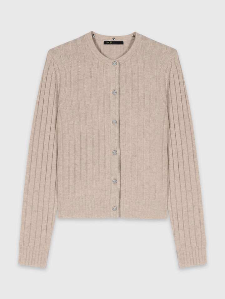 Cárdigan con cuello perlas quitapón