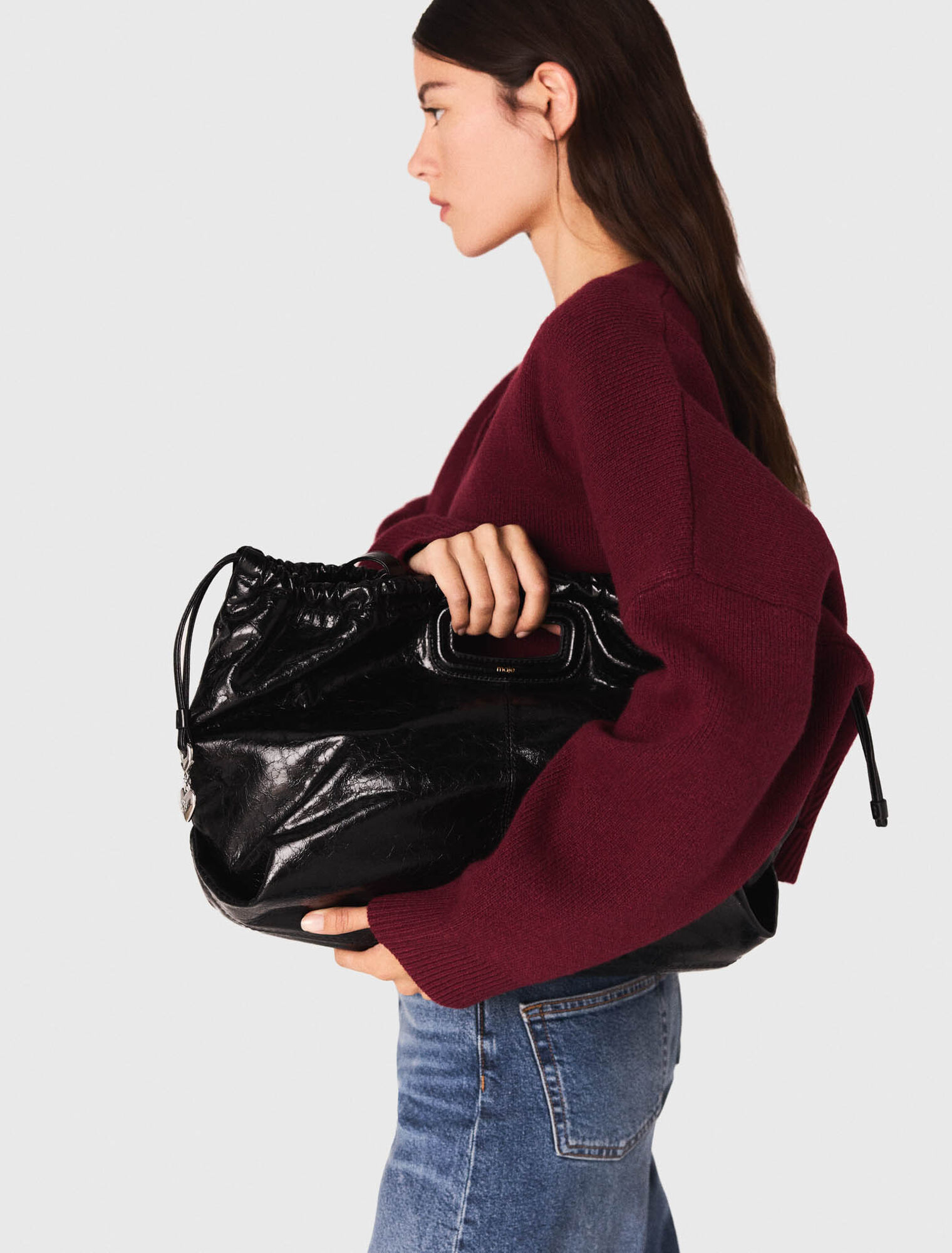 Bolso M Tote de cuero craquelado