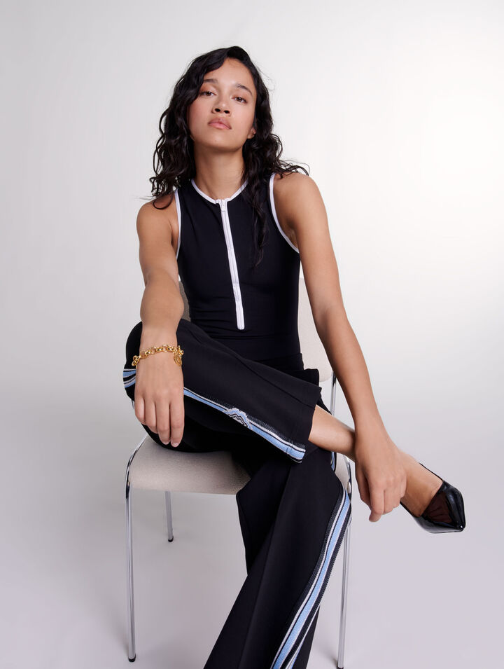 Pantalón de jogging ancho con rayas