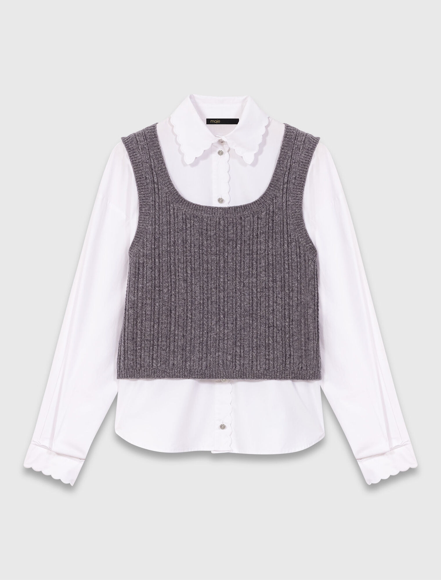 Top de punto con camisa desmontable