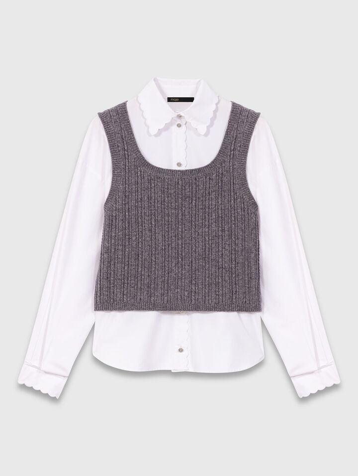 Top de punto con camisa desmontable