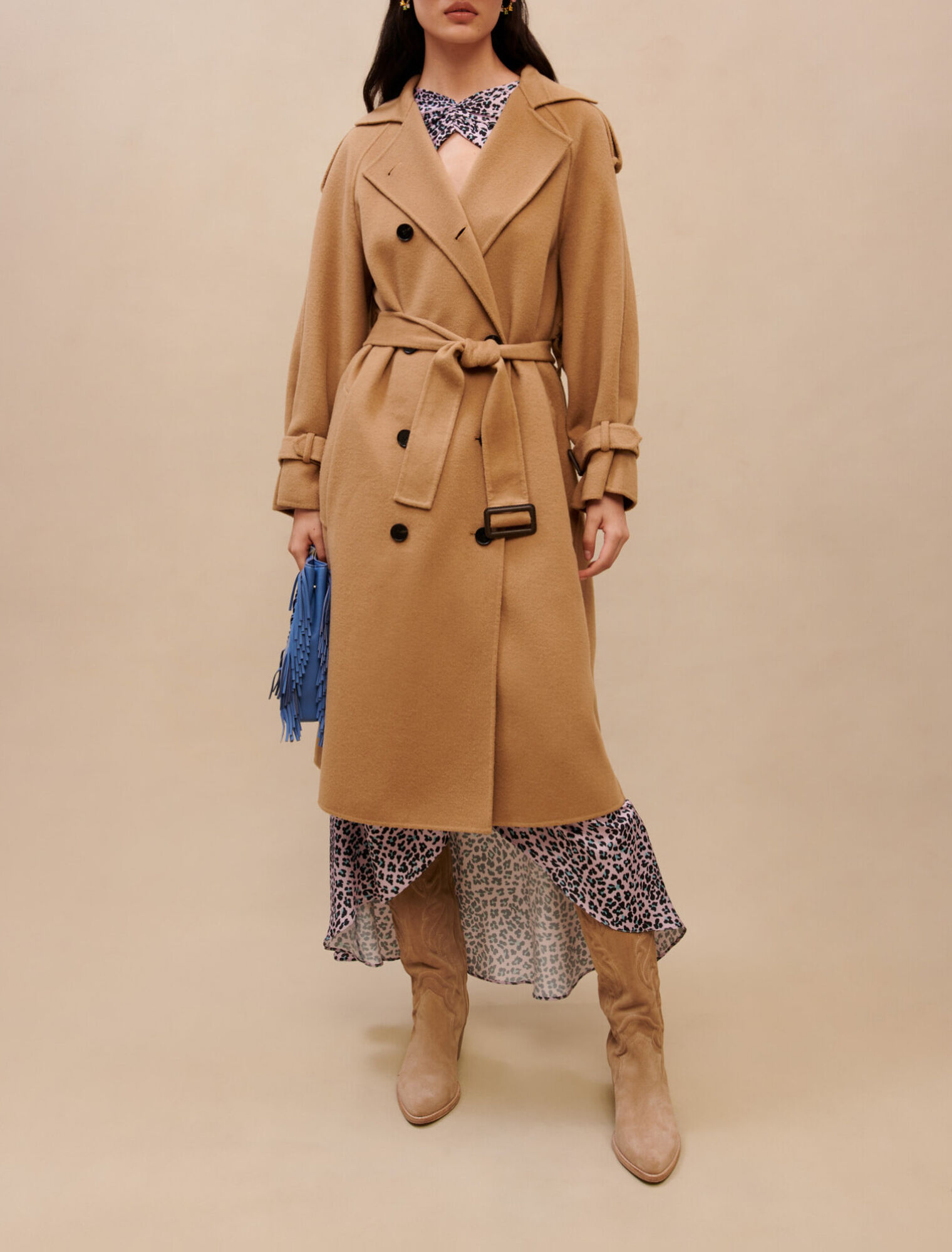 Abrigo de lana camel