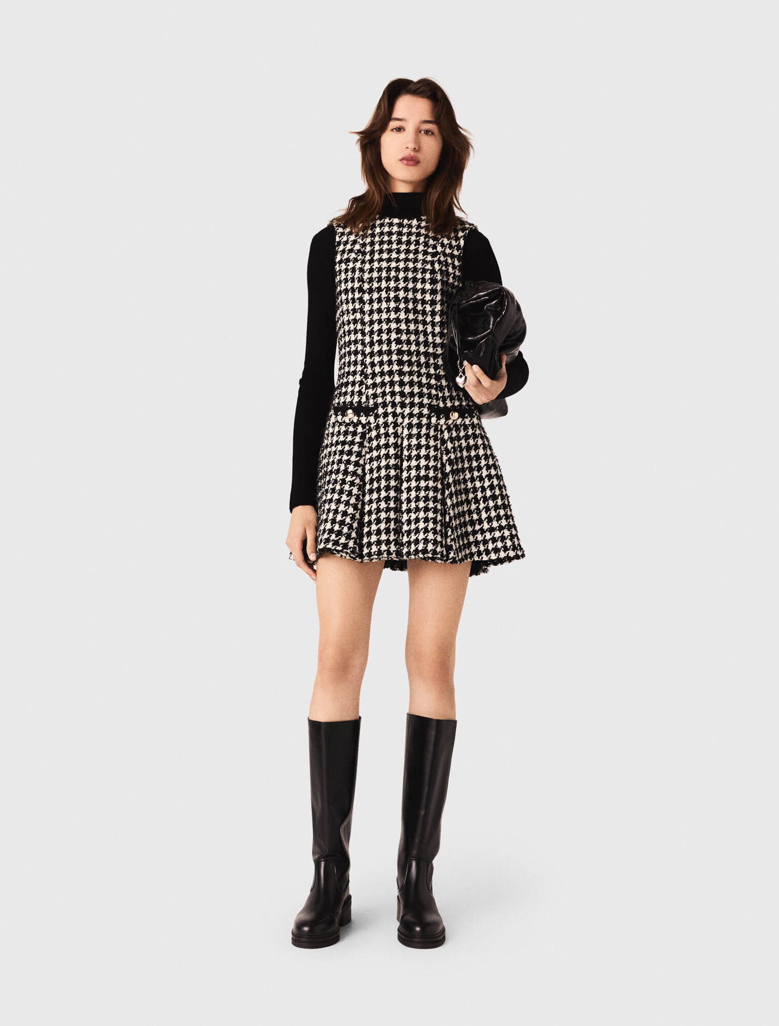 Vestido de tweed acampanado