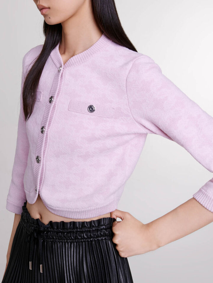 Cárdigan de punto efecto jacquard