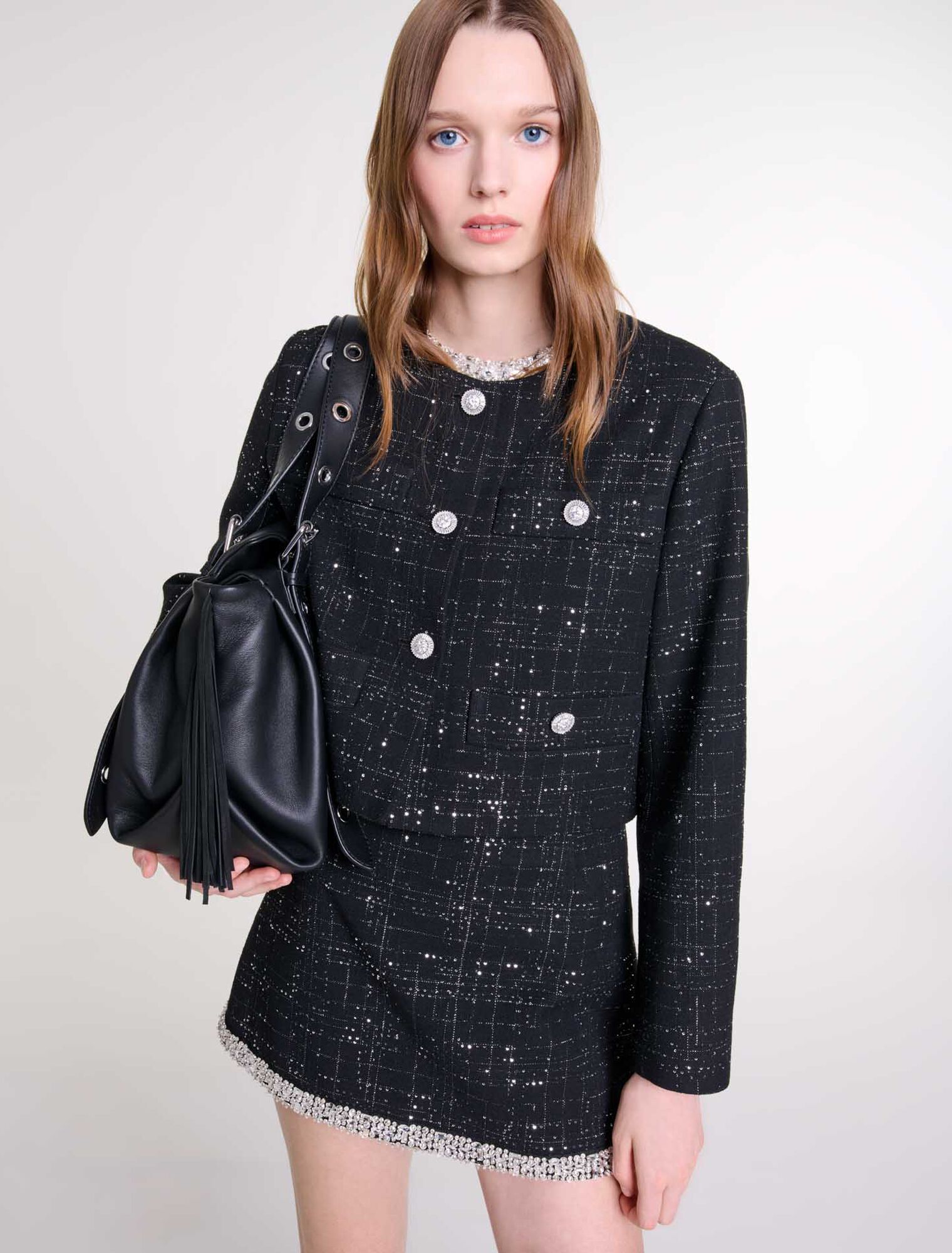 Chaqueta corta de tweed